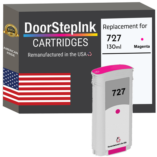 DoorStepInk Brand for HP 727 130-ml (B3P20A) Magenta Remanufactured in the USA Ink Cartridges, B3P20A-0