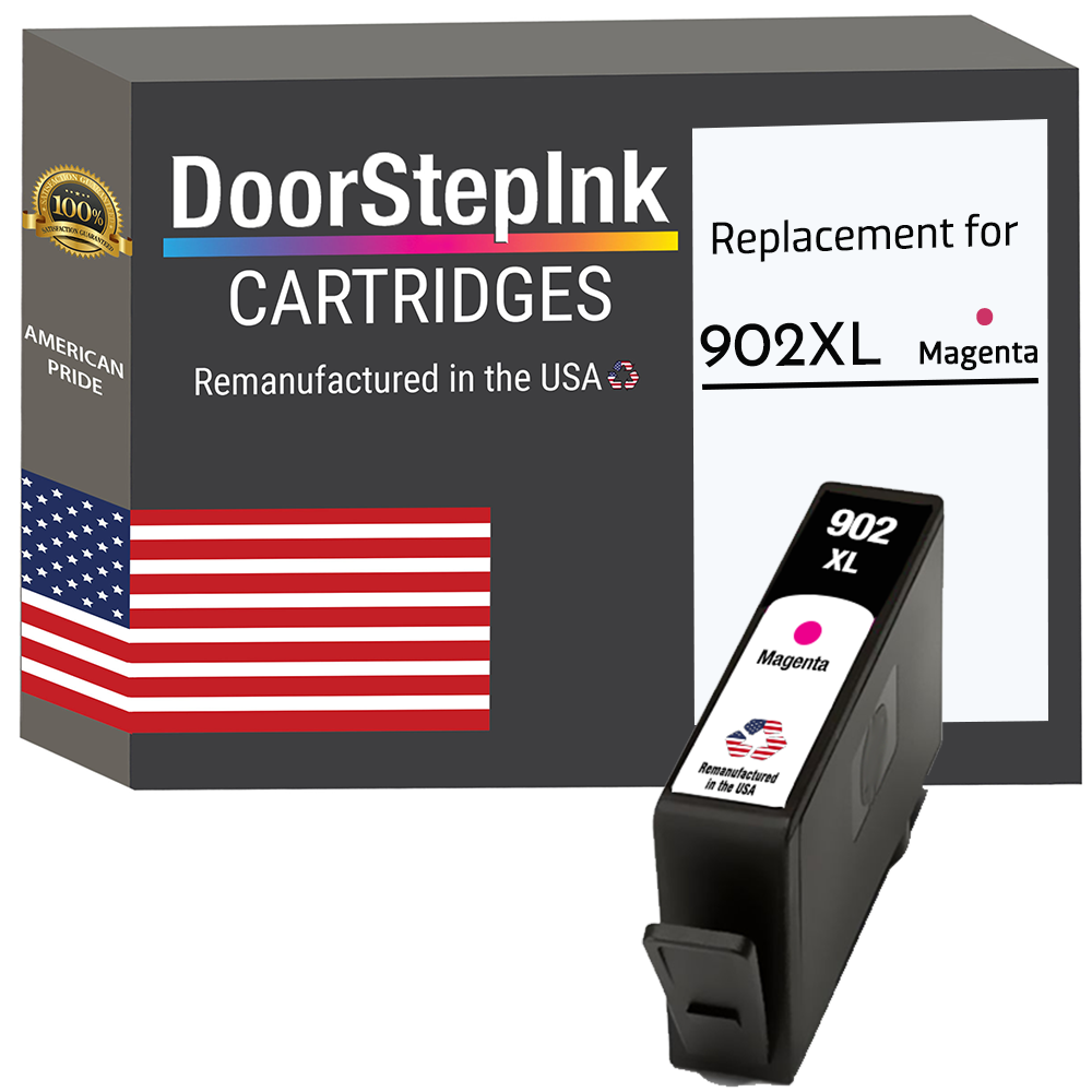 DoorStepInk Brand for HP 902XL (T6M06AN) Magenta Remanufactured in the USA Ink Cartridge, T6M06AN-0