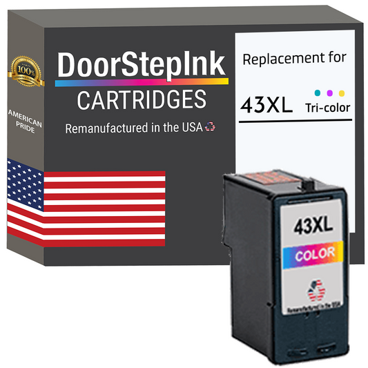 DoorStepInk for Lexmark #43XL Color Remanufactured in the USA Ink Cartridge, 18Y0143-0