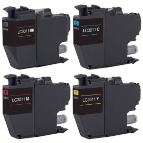 Original Brother LC3011 Standard Yield Tri-Colour Ink Cartridge-4-Pack-0