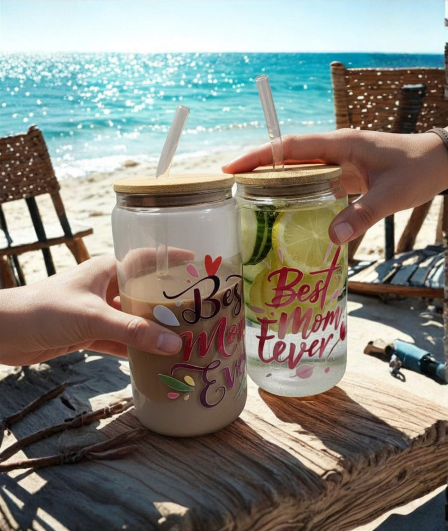Cups with bamboo lids